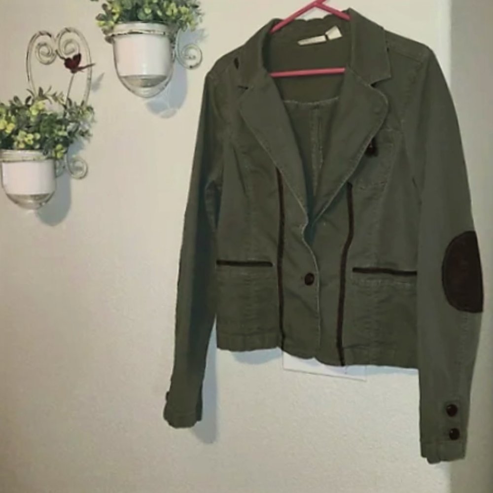 DKNY Jacket Army Green Brown Large Jeans Denim